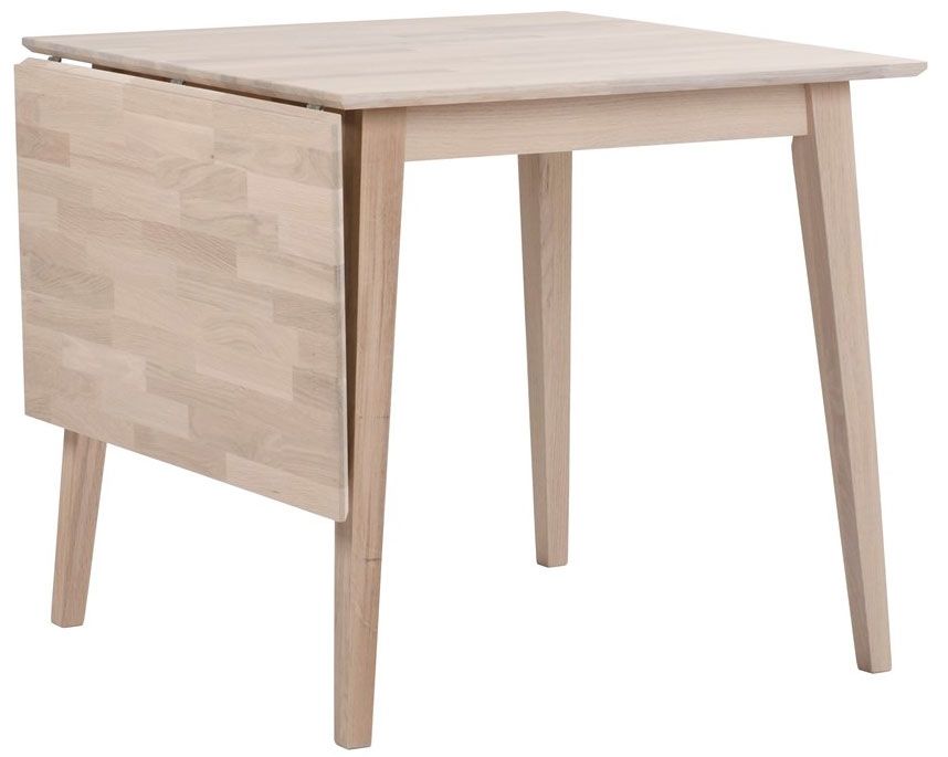 Rowico Filippa ruokapöytä klaffilla 80cm, valkopesty tammi