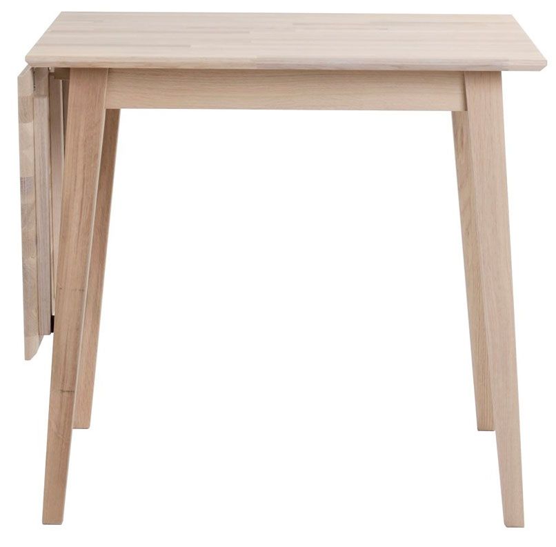 Rowico Filippa ruokapöytä klaffilla 80cm, valkopesty tammi