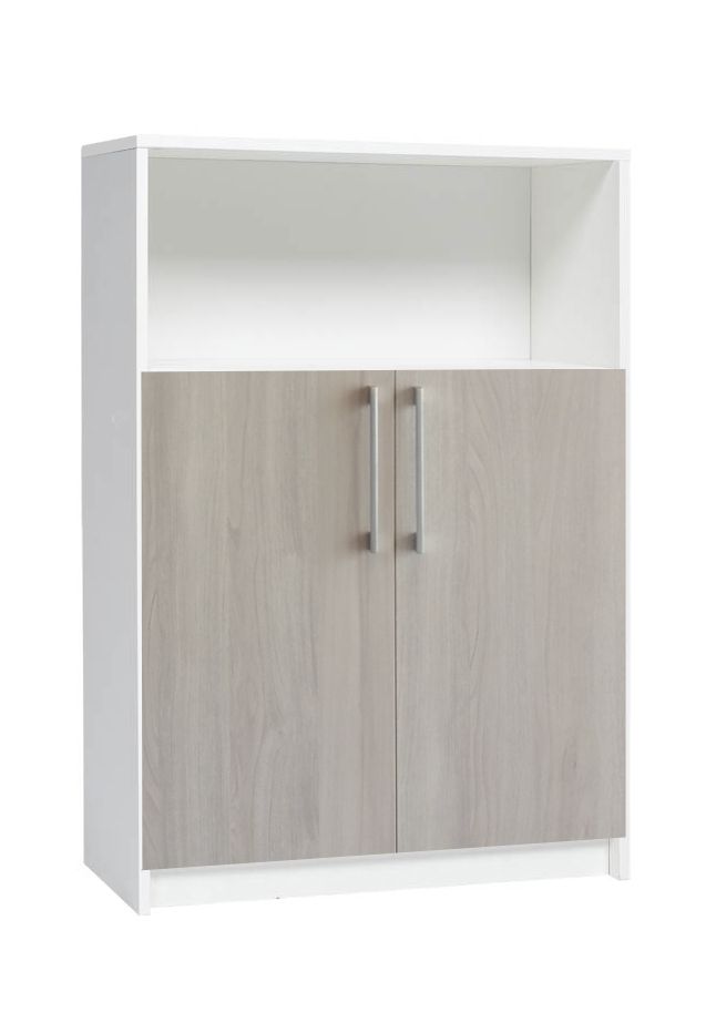 Hiipakka Ergo matala mappikaappi, valkoinen/hopeajalava
