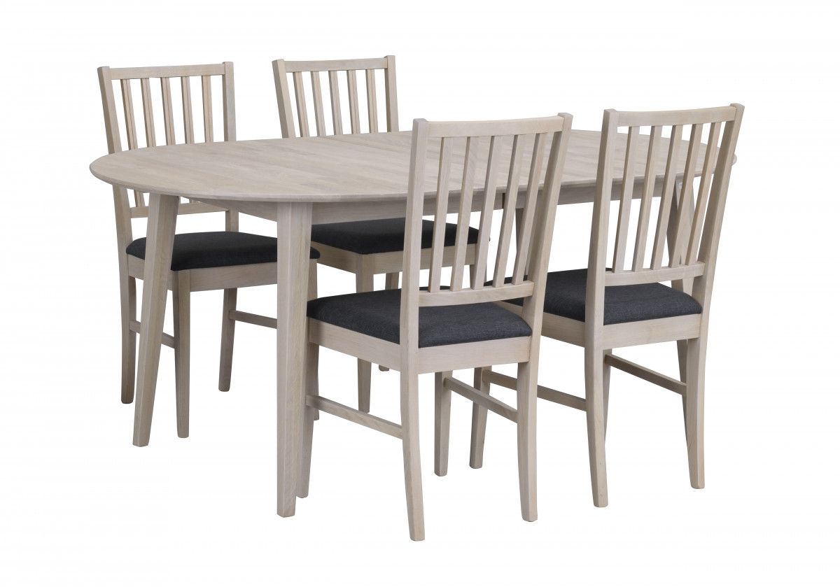 Rowico Filippa ovaali jatkopöytä, valkopesty tammi