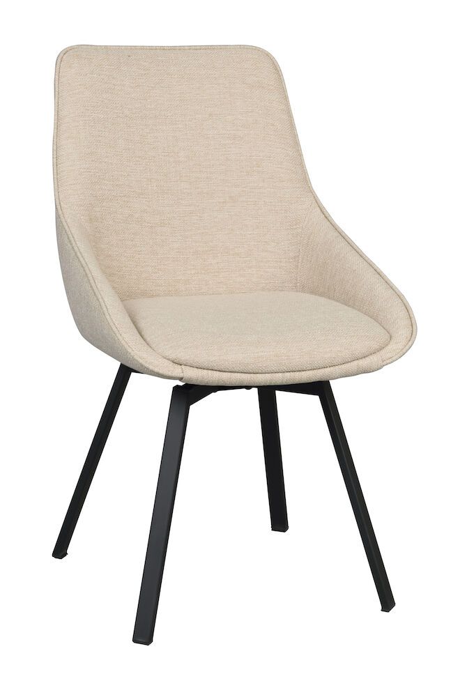 Rowico Alison tuoli vaalea beige, mustat metallijalat