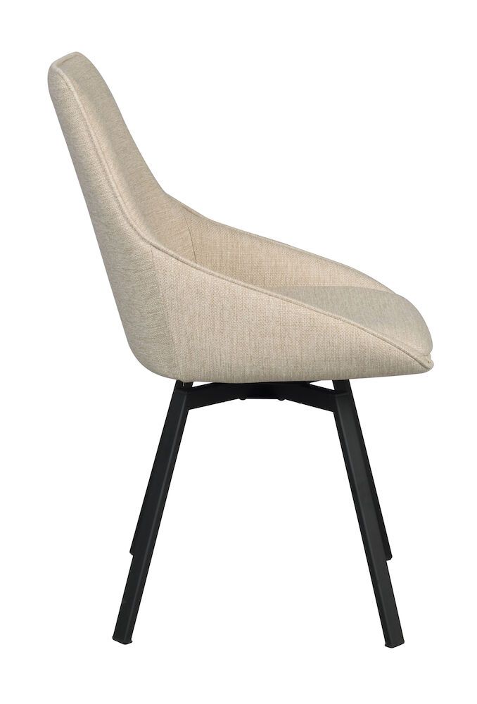 Rowico Alison tuoli vaalea beige, mustat metallijalat