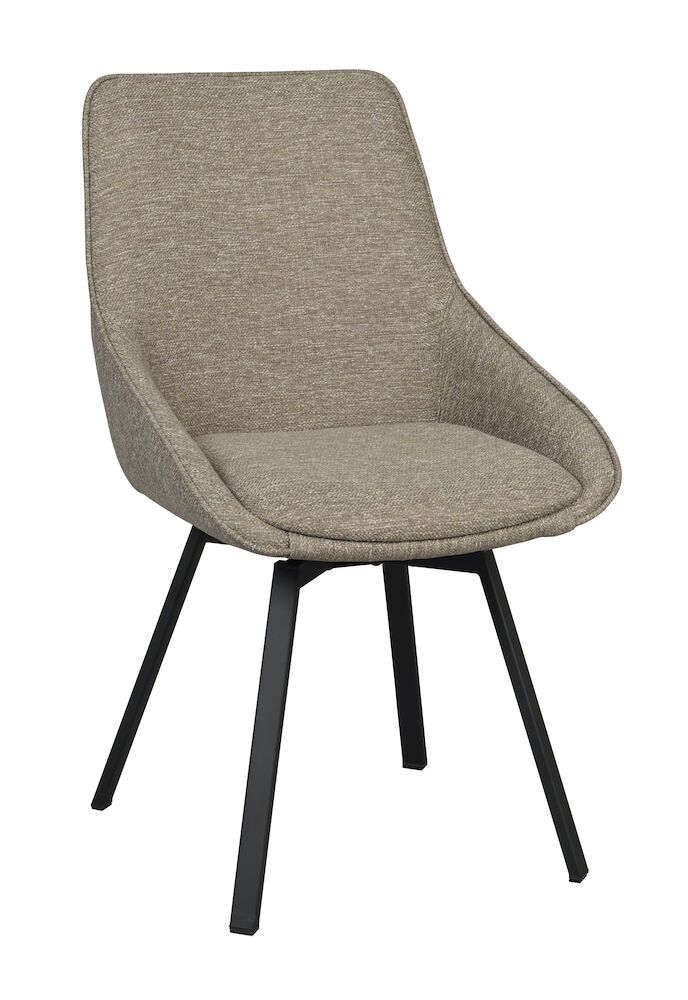 Rowico Alison tuoli tumma beige, mustat metallijalat