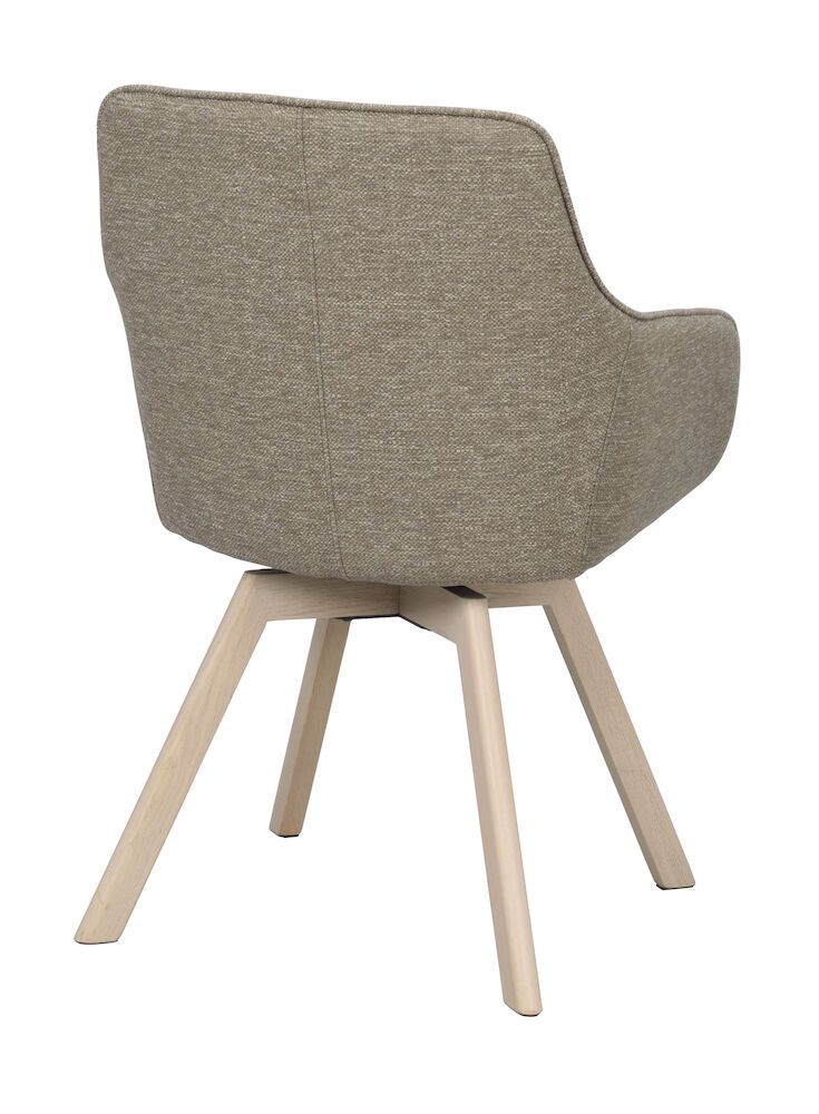 Rowico Alison nojatuoli tumma beige, valkopestyt tammijalat