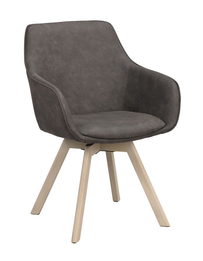 Rowico Alison nojatuoli, tummanharmaa/valkopesty tammi