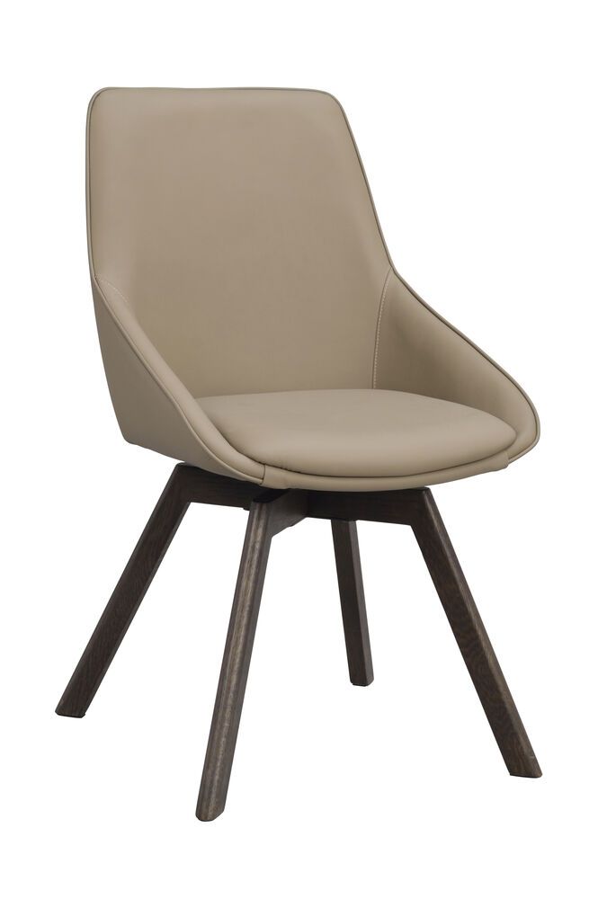 Rowico Alison ruokapöydän tuoli, beige nahka / ruskea tammi
