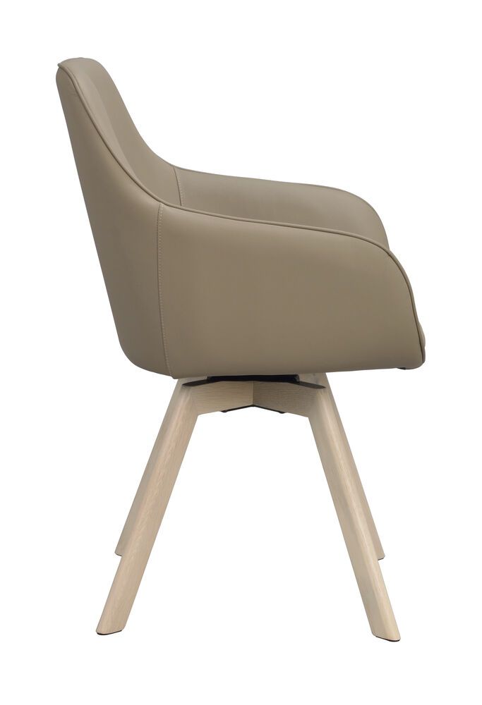 Rowico Alison nojatuoli, beige nahka/valkopesty tammi