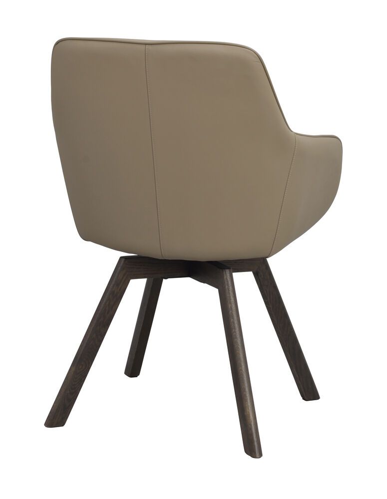 Rowico Alison nojatuoli, beige nahka/ruskea tammi