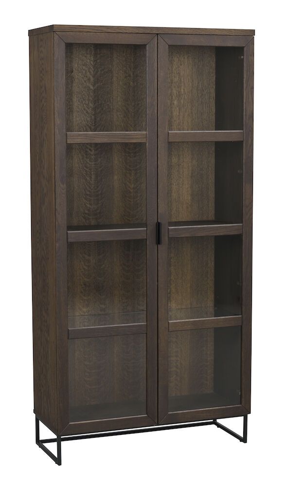 Rowico Everett vitriini 195cm, ruskea tammi