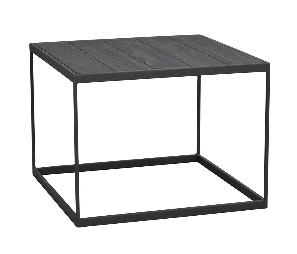 Rowico Franky sohvapöytä mustalla mäntykannella ja metallijalkakehikolla