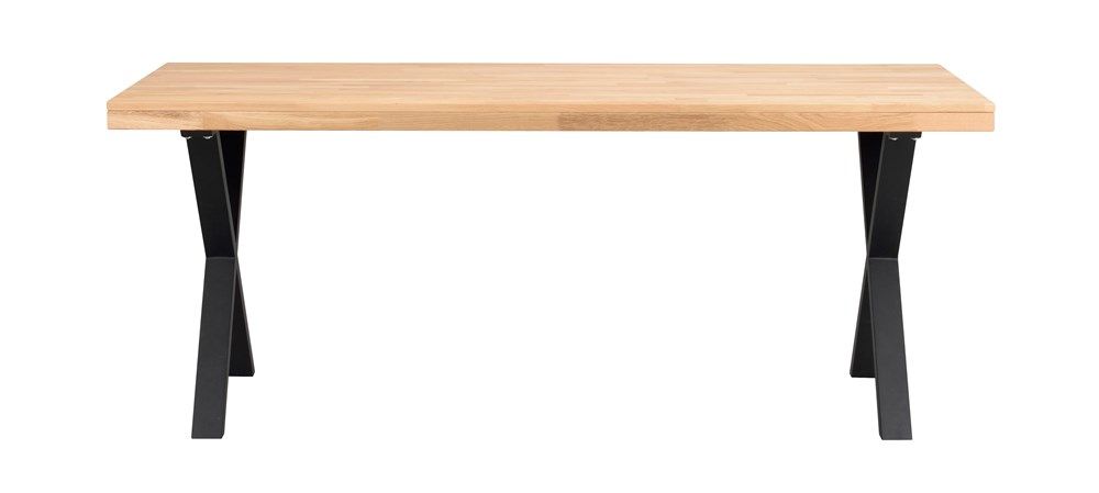 Rowico Brooklyn pöytä 95x170cm x-jalalla, tammi/musta