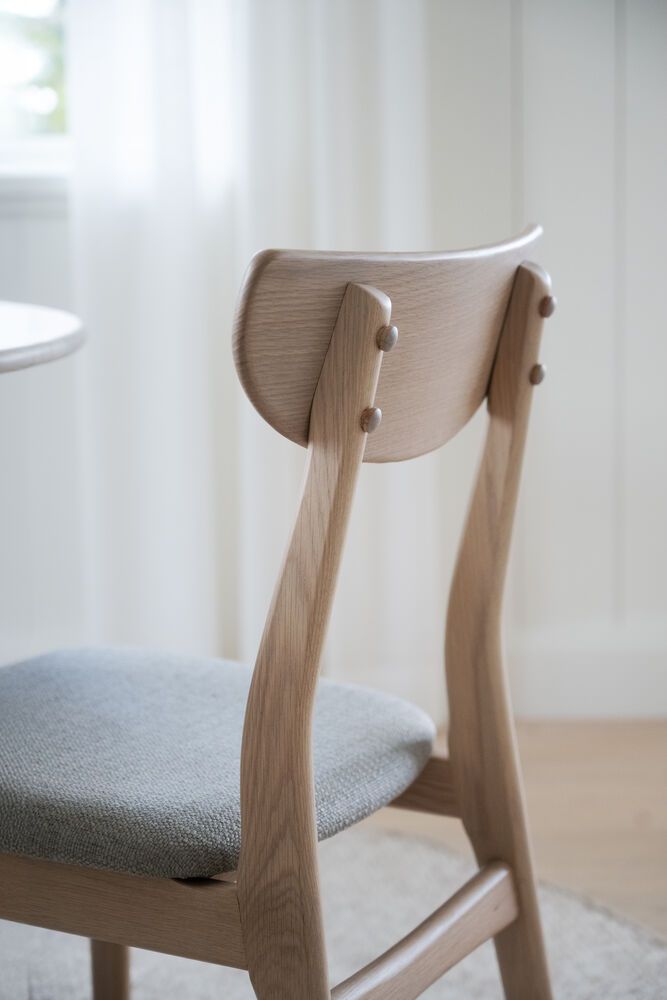 Rowico Rodham tuoli, valkopesty tammi/harmaa beige