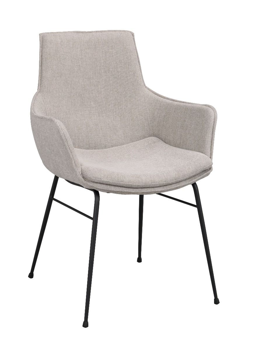 Rowico Lowell tuoli käsinojilla, suorilla jaloilla, harmaa/musta