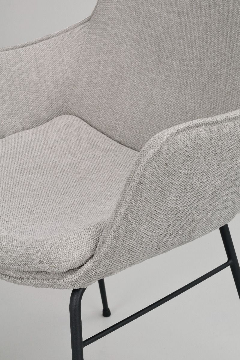 Rowico Lowell tuoli käsinojilla, suorilla jaloilla, harmaa/musta