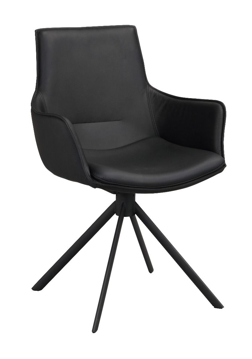 Rowico Lowell tuoli käsinojilla, musta