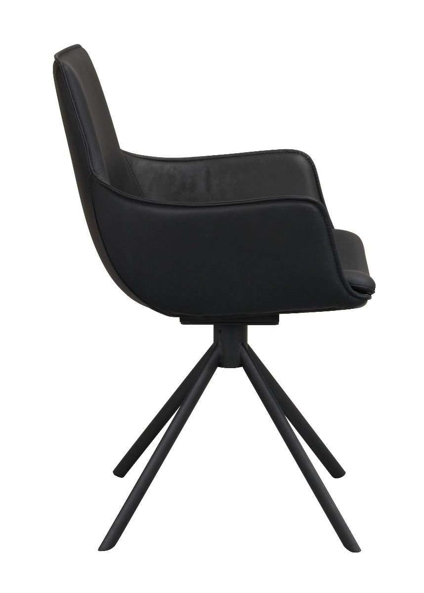 Rowico Lowell tuoli käsinojilla, musta