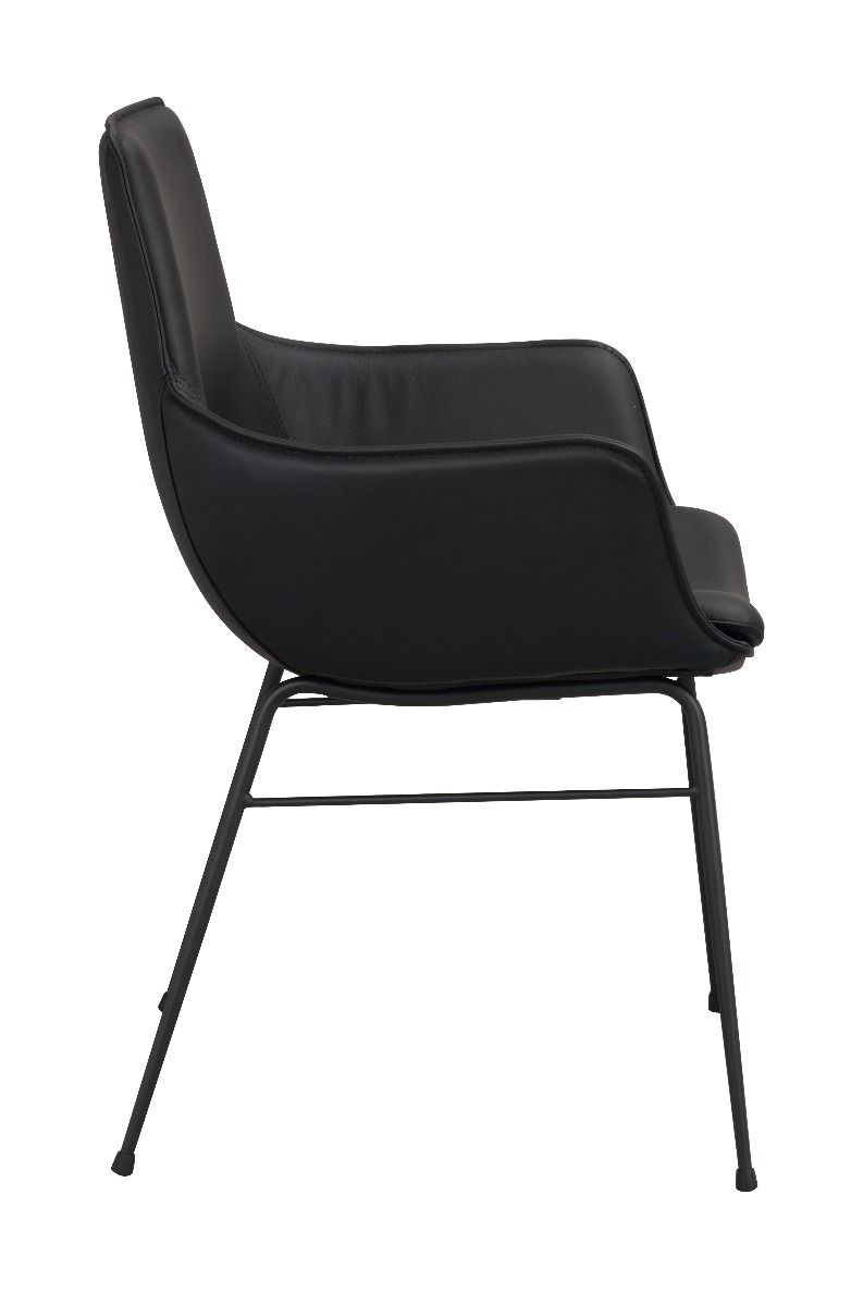 Rowico Lowell tuoli käsinojilla, suorilla jaloilla, musta