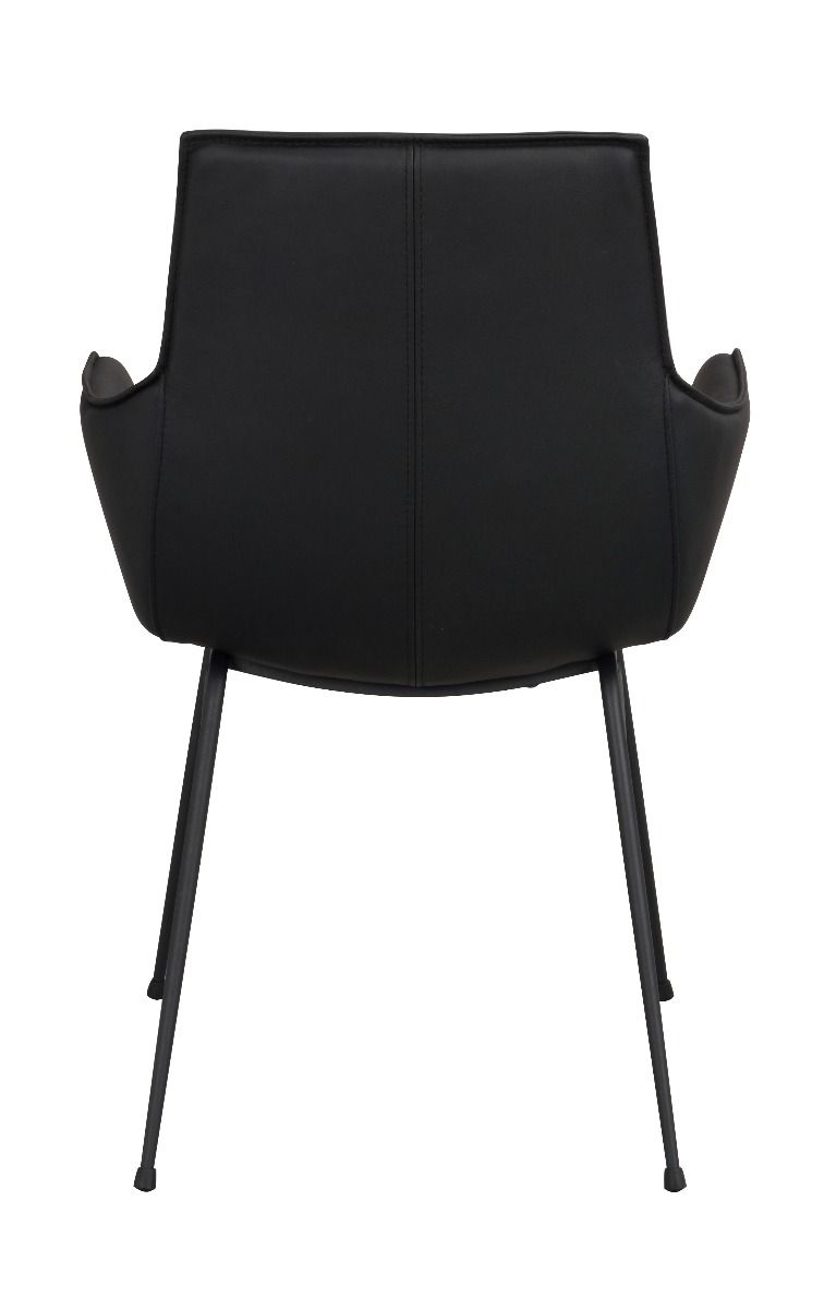 Rowico Lowell tuoli käsinojilla, suorilla jaloilla, musta