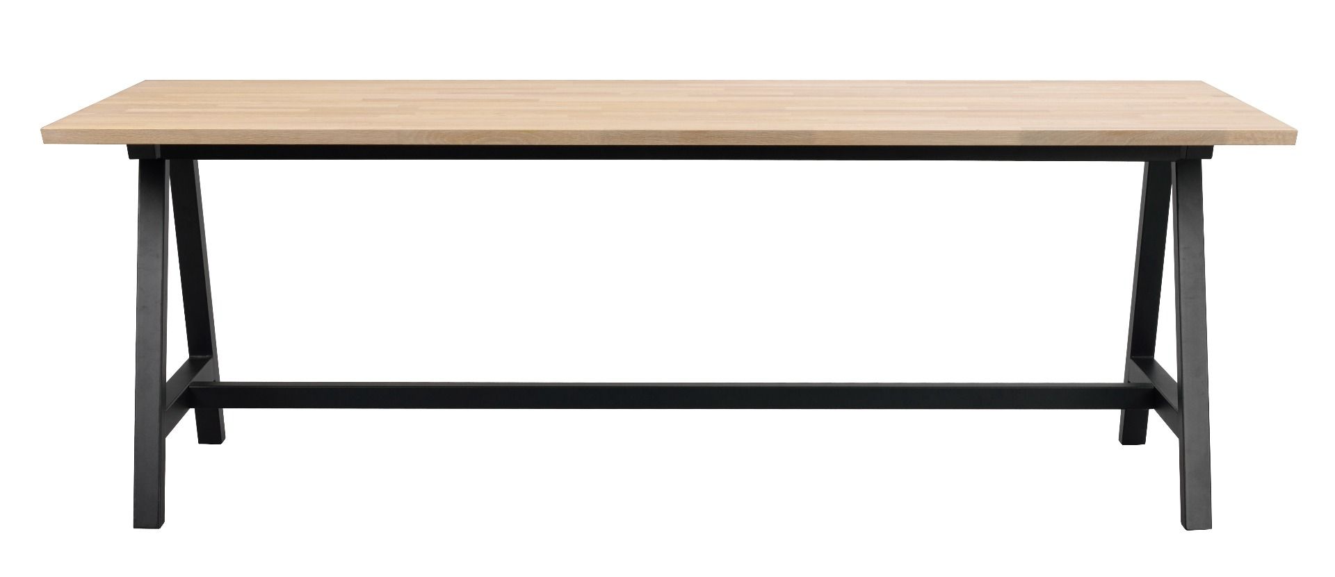 Rowico Carradale ruokapöytä A-jalalla, valkopesty tammi/musta