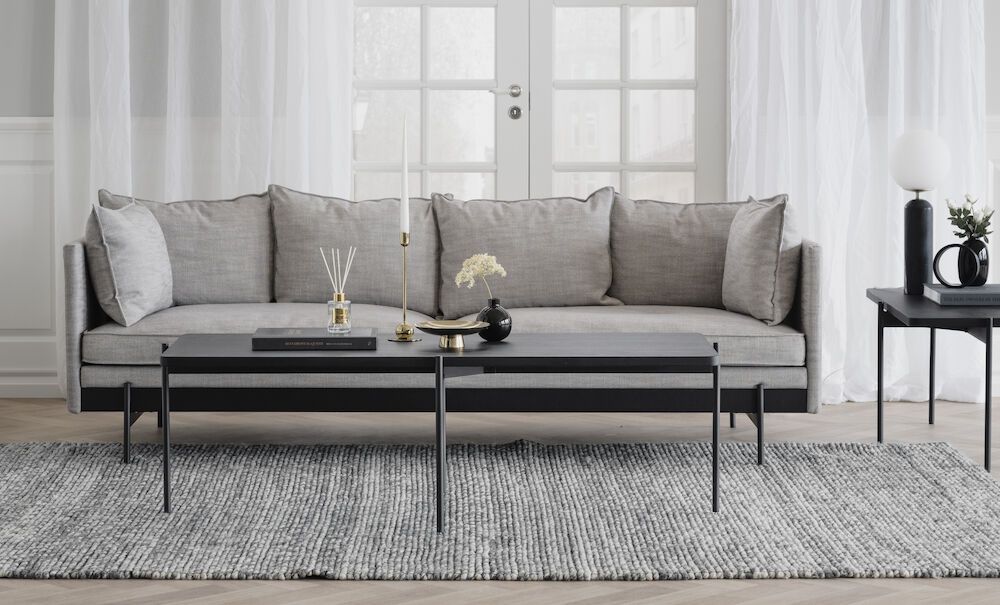 Rowico Shelton sohvapöytä 145x60cm, öljytty musta