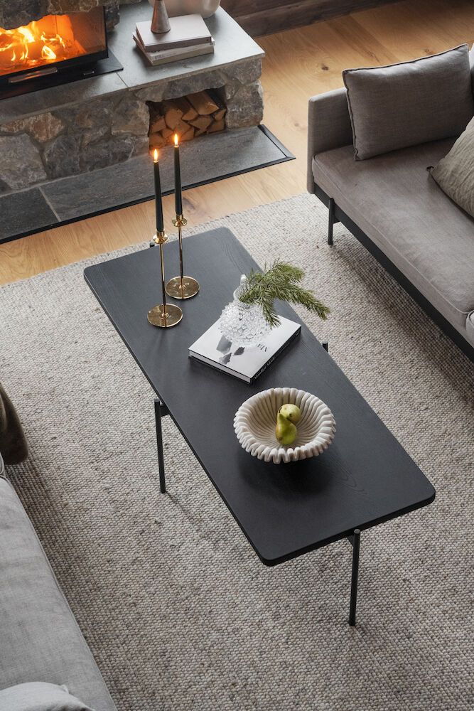 Rowico Shelton sohvapöytä 145x60cm, öljytty musta