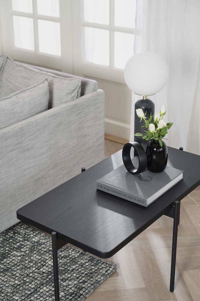 Rowico Shelton sohvapöytä 95x50, öljytty musta 