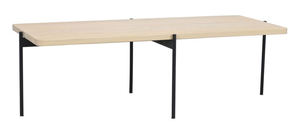 Rowico Shelton sohvapöytä 145x60cm, valkopesty tammi/musta