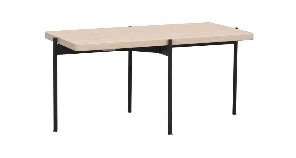Rowico Shelton sohvapöytä 95x50, valkopesty tammi/musta