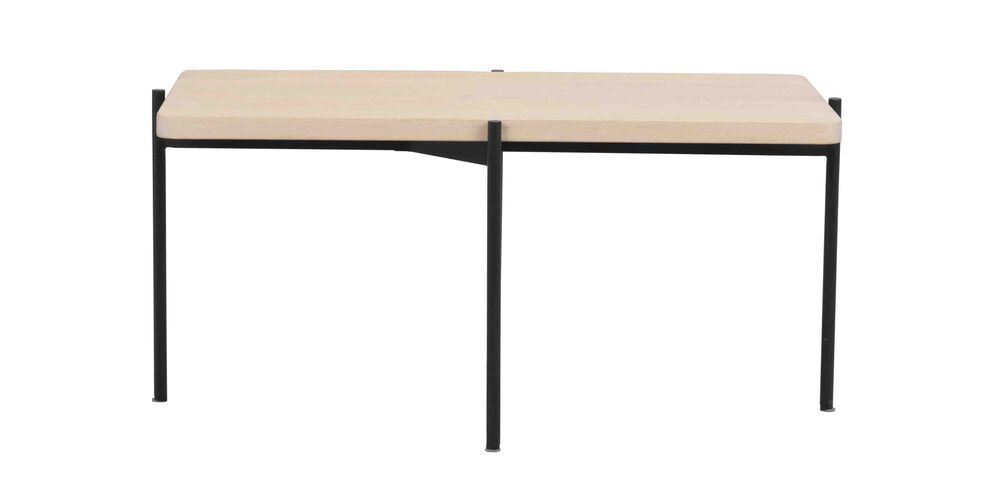 Rowico Shelton sohvapöytä 95x50, valkopesty tammi/musta