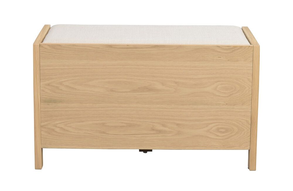 Rowico Hillmond-istuinpenkki 2-laatikolla, lakattu tammi/beige