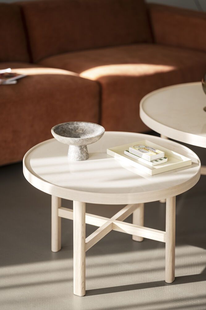 Rowico Marsden sohvapöytä 60cm, beige / valkopesty tammi