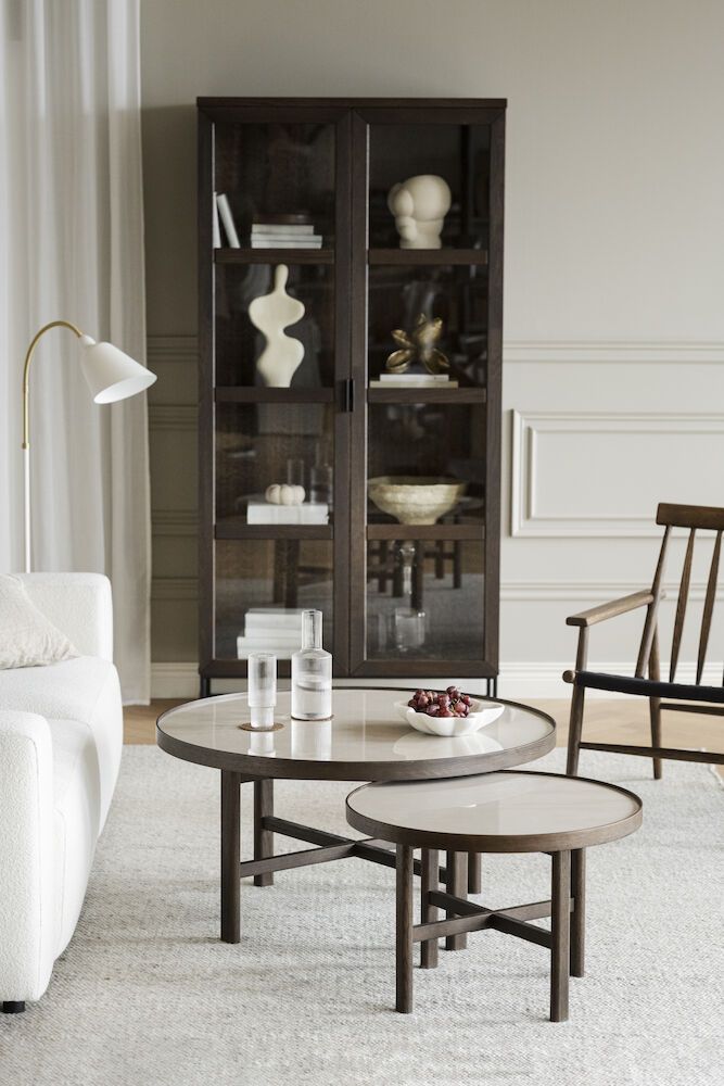 Rowico Marsden sohvapöytä 90cm, beige / ruskea tammi