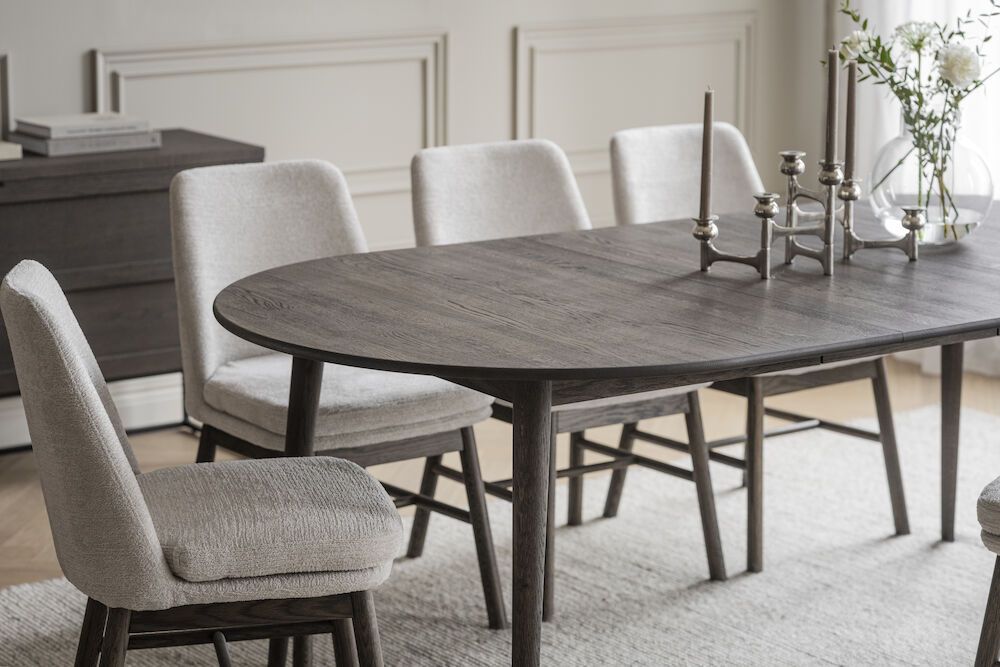 Rowico Tyler ruokapöytä ovaali 170/210cm, ruskea tammi