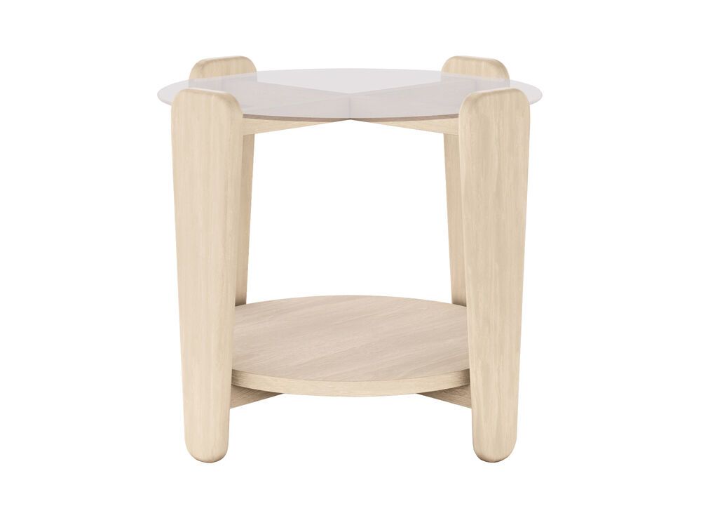 Rowico Arran Sohvapöytä 52cm, valkopesty tammi/lasi