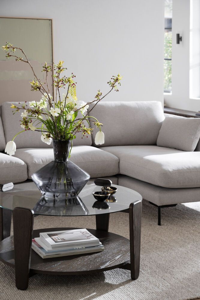 Rowico Arran Sohvapöytä 93cm, ruskea tammi/lasi