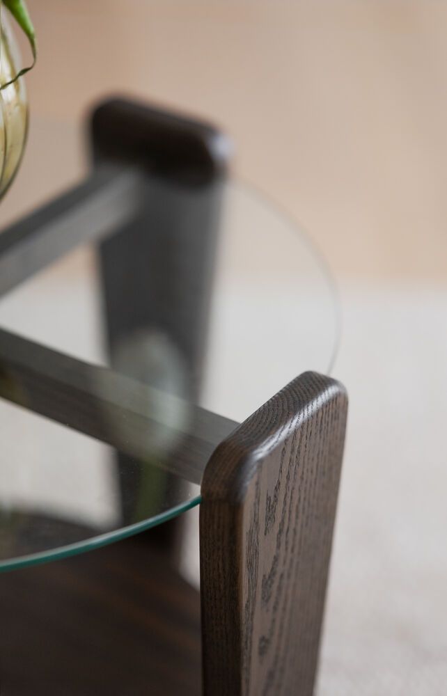 Rowico Arran Sohvapöytä 52cm, ruskea tammi/lasi