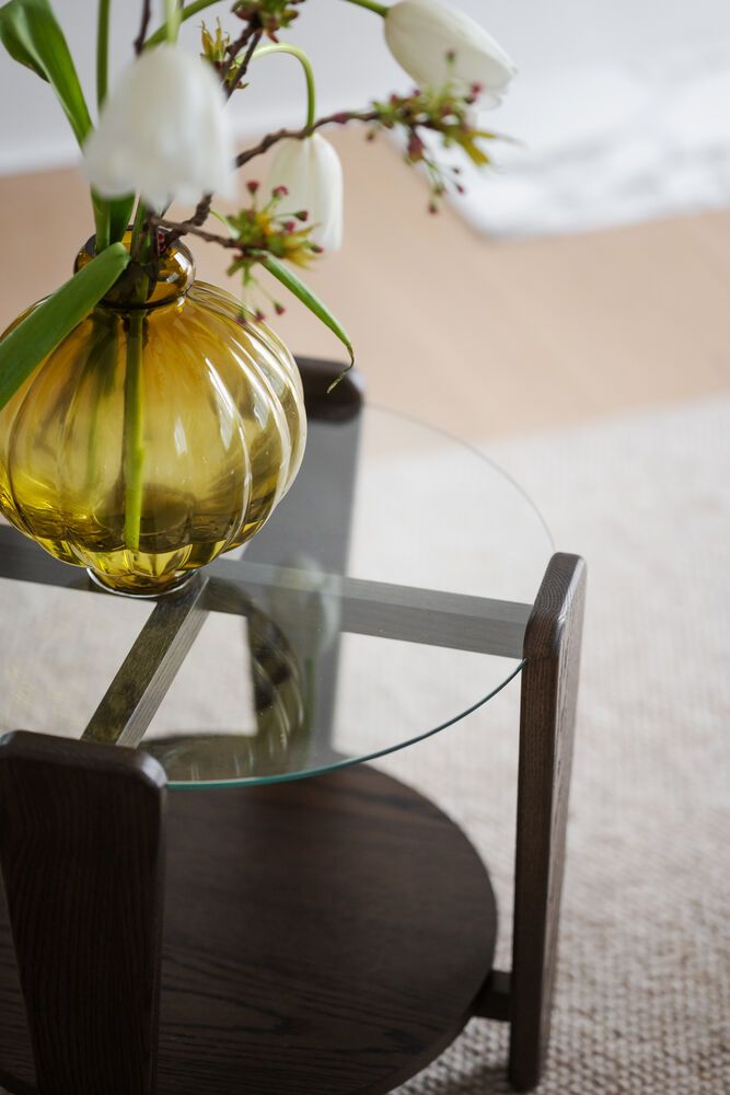 Rowico Arran Sohvapöytä 52cm, ruskea tammi/lasi