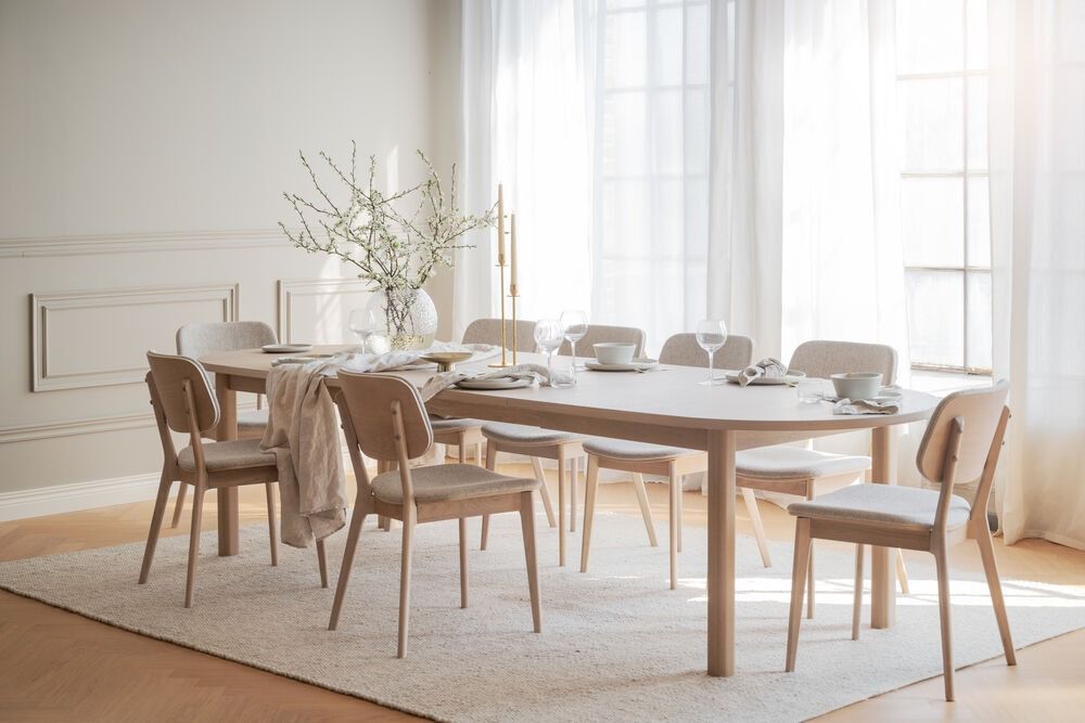 Rowico Barrett tuoli, valkopesty tammi/beige