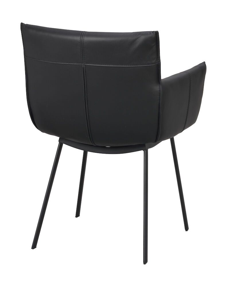 Rowico Hinckley käsinojatuoli, musta nahka