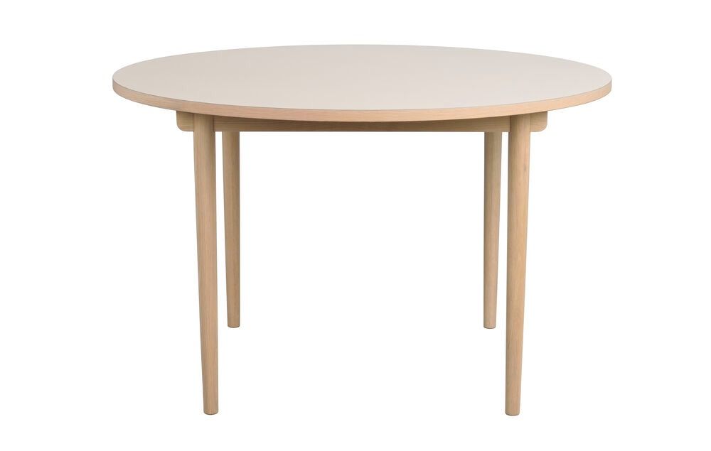 Rowico Fairmount ruokapöytä pyöreä 120cm, beige/valkopesty tammi