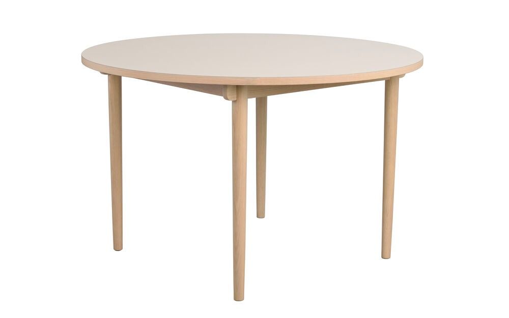 Rowico Fairmount ruokapöytä pyöreä 120cm, beige/valkopesty tammi