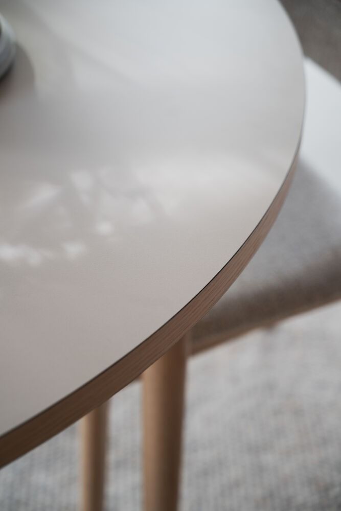 Rowico Fairmount ruokapöytä pyöreä 120cm, beige/valkopesty tammi