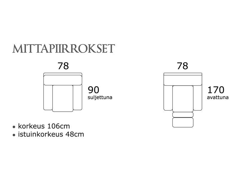 PK Dazi Kick reclinertuoli, kangasverhoiltu