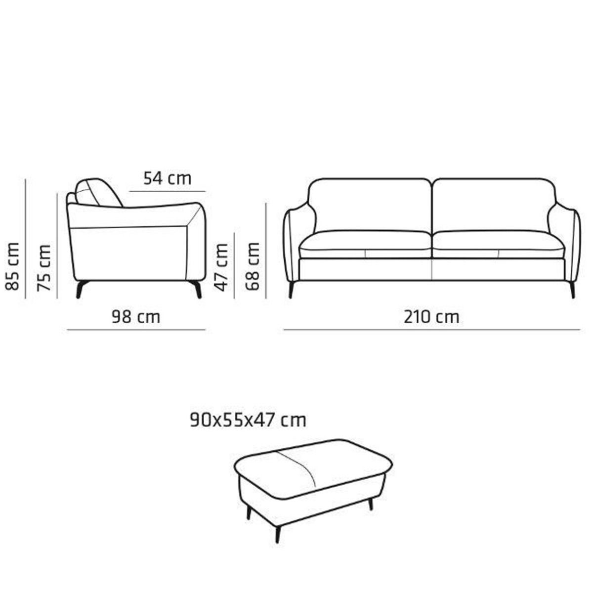 Neiser Romeo nahkasohva + rahi, ruskea