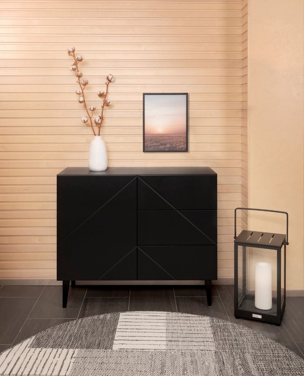 Hiipakka Vilja lipasto ovi+3laat. 100cm, musta