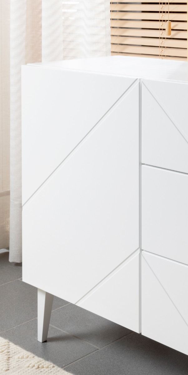 Hiipakka Vilja tv-taso 200cm laatikoilla ja ovilla, valkoinen