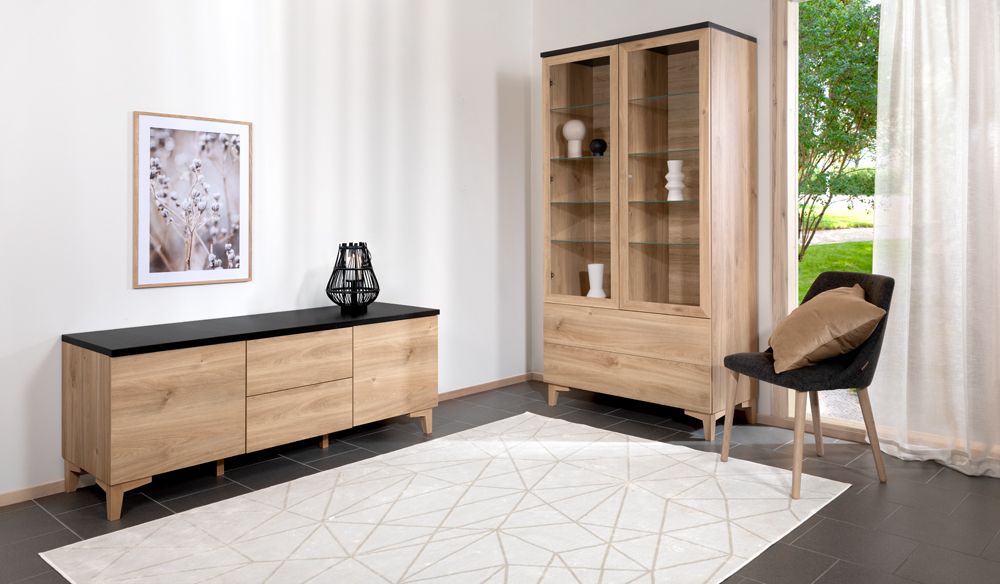 Hiipakka Niklas tv-taso 150 cm, umpiovilla ja laatikoilla