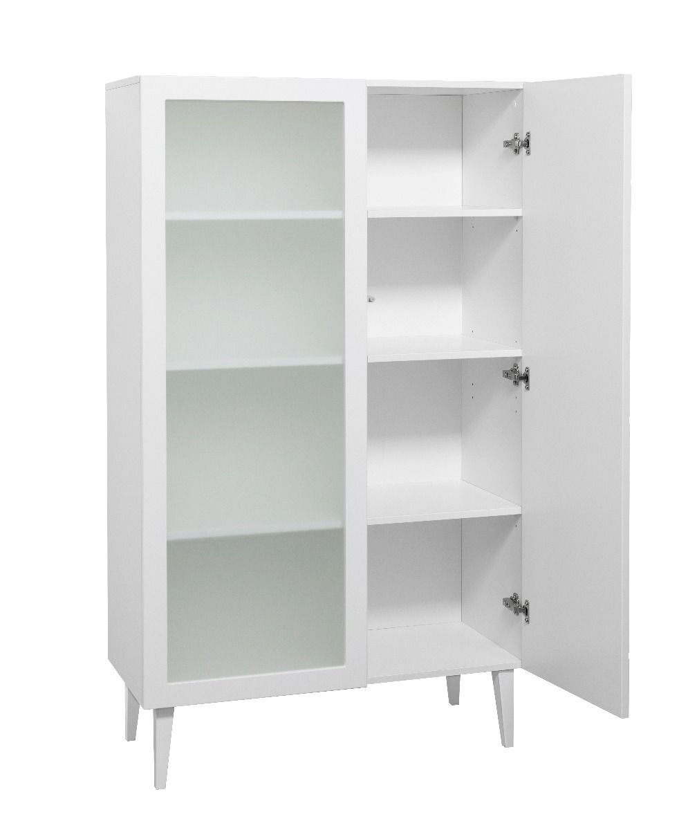 Hiipakka Vilja korkea kaappi kirkas lasi, valkoinen