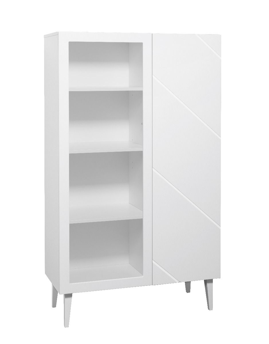 Hiipakka Vilja korkea kaappi kirkas lasi, valkoinen