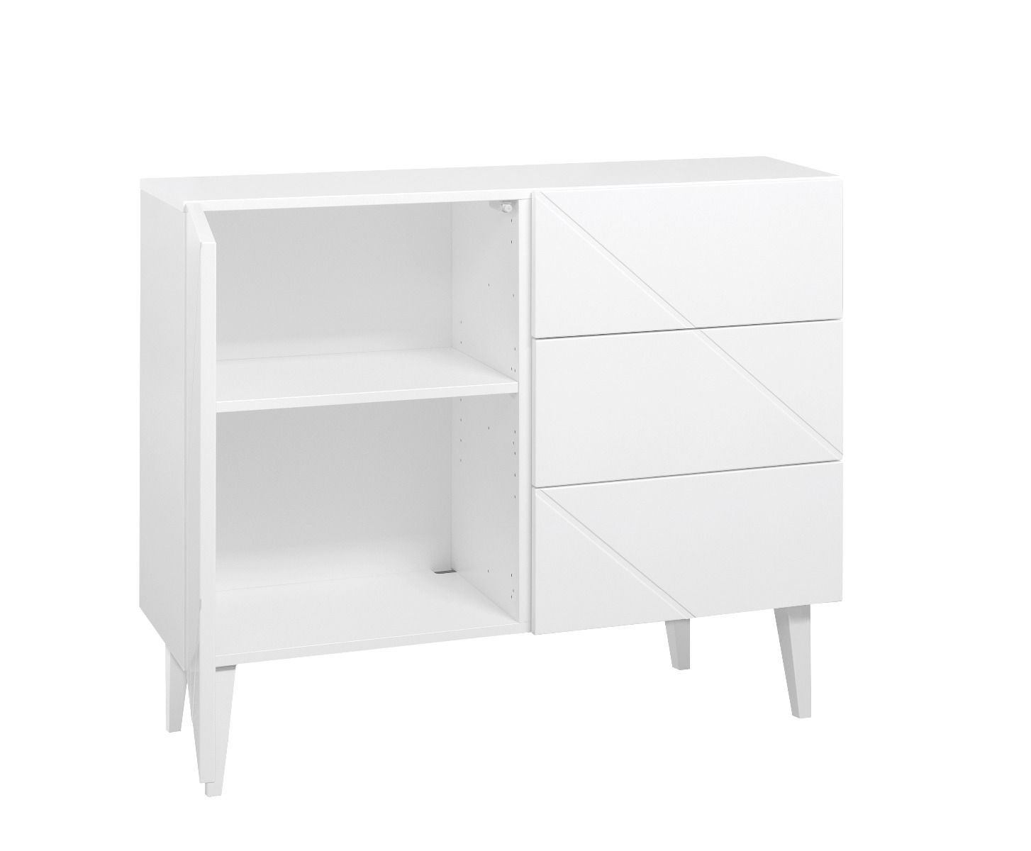 Hiipakka Vilja lipasto ovi + 3laat. 100cm, valkoinen